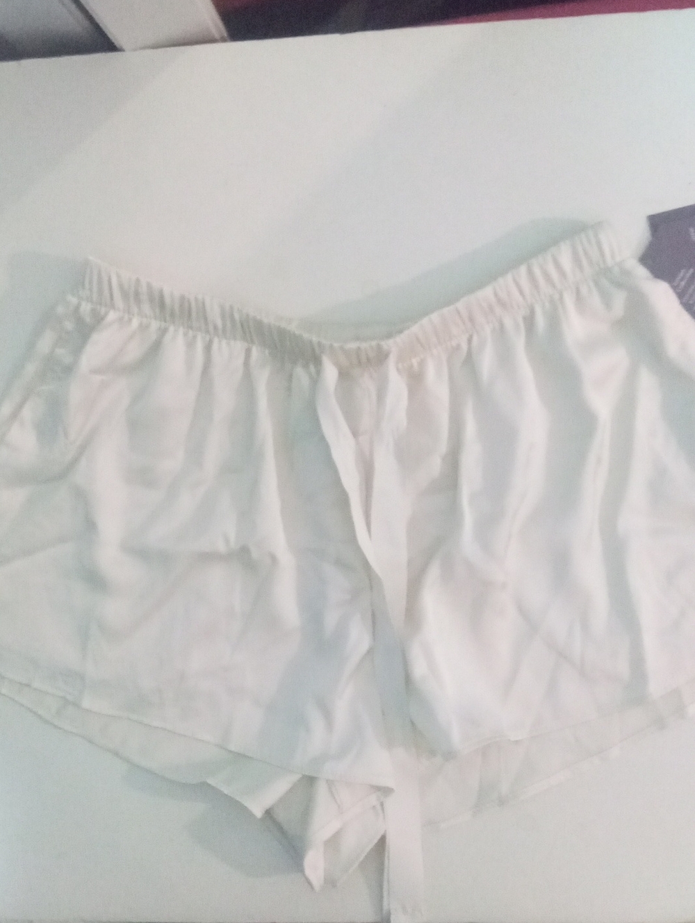 * Auden White Satin Sleep Shorts XS NWT $20